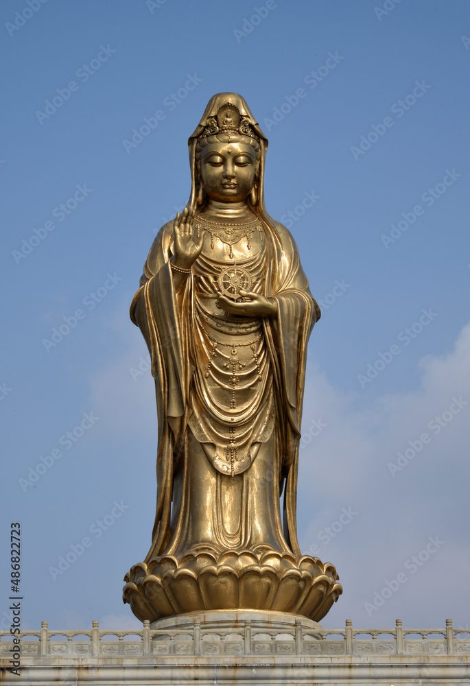 Bronze statue of Guanyin Bodhisattva in the East China Sea