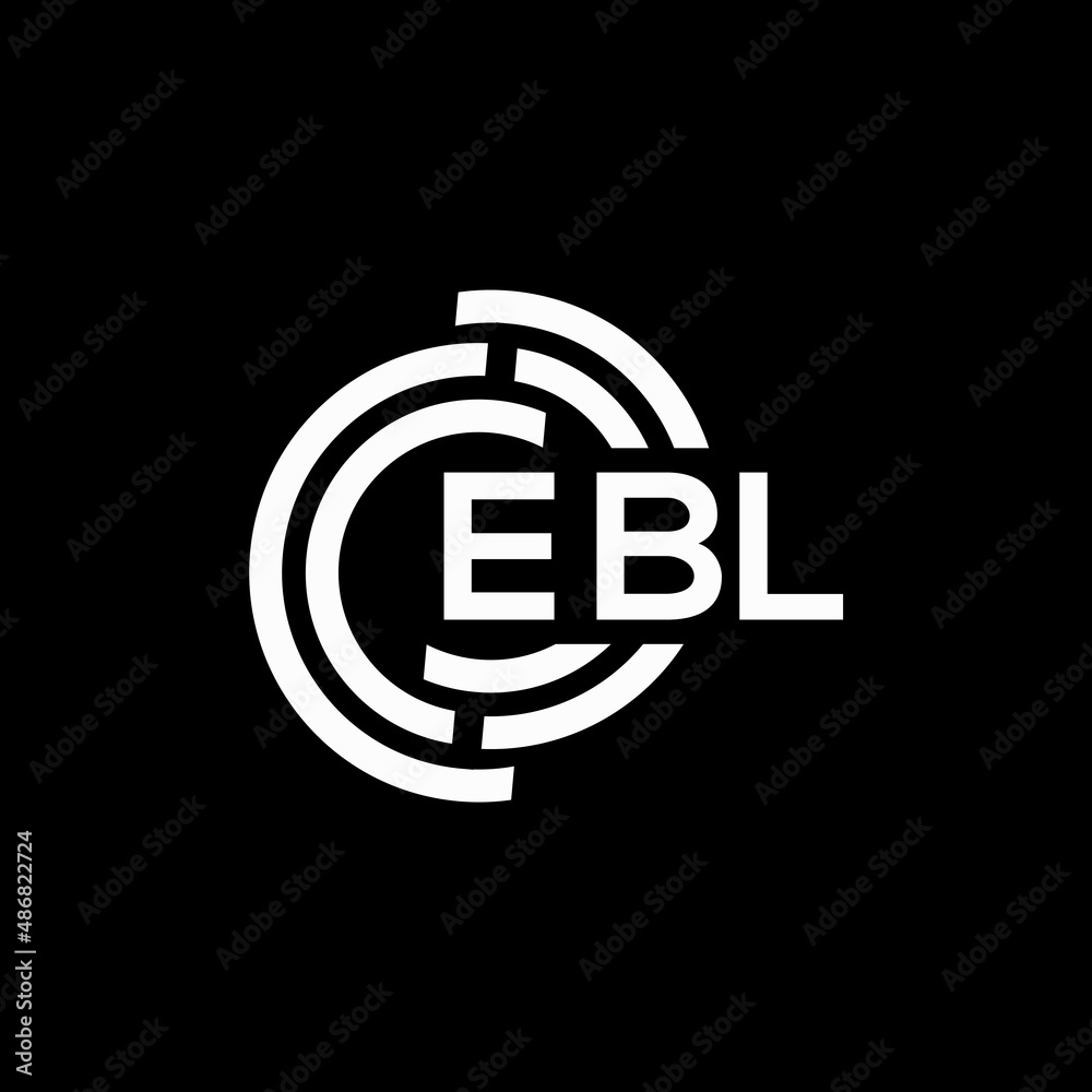EBL letter logo design on black background. EBL creative initials letter logo concept. EBL letter design.