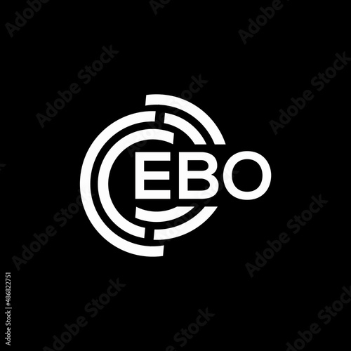 EBO letter logo design on black background. EBO creative initials letter logo concept. EBO letter design. photo