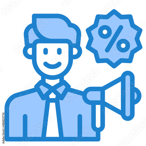 advertizing blue style icon