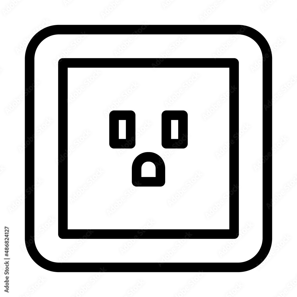 american socket line icon vector. american socket sign. isolated contour symbol black illustration american socket line icon vector. american socket sign. isolated contour symbol black illustration