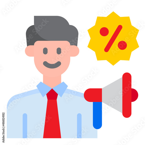 advertizing flat style icon