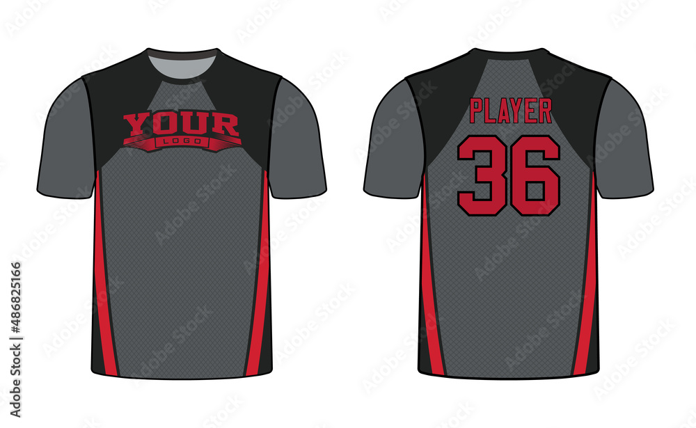Naklejka premium All sports player jersey design with an elegant edgy and wild look. Sports gear template mockup perfect fit for all sports. The designs that go on casual wear, shirts, fashions apparels, and all kind 