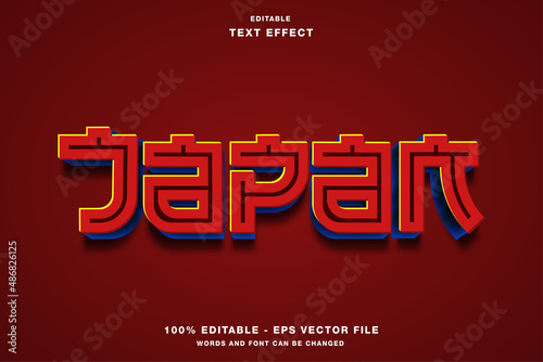 japan red 3d editable text effect