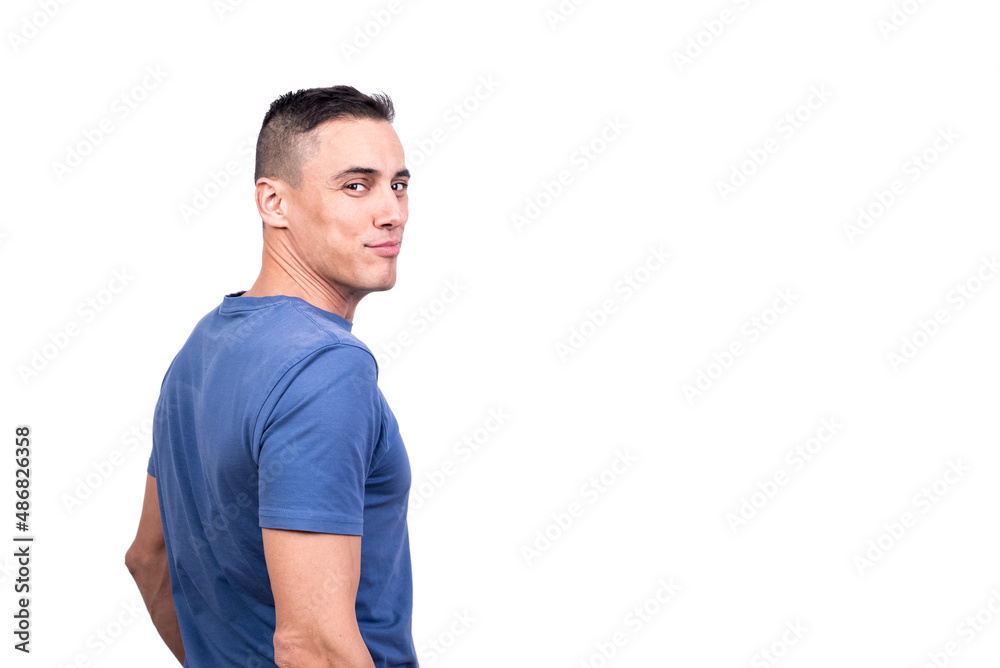 Man trurning to the camera with cocky expression