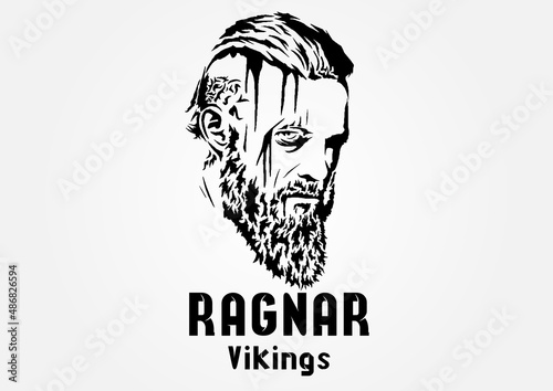 logo man Vikings vector icon