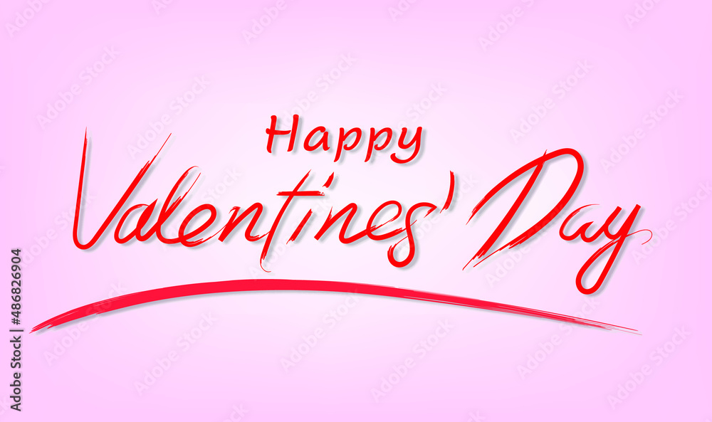 handwritten vector happy valentine's day on light pink background