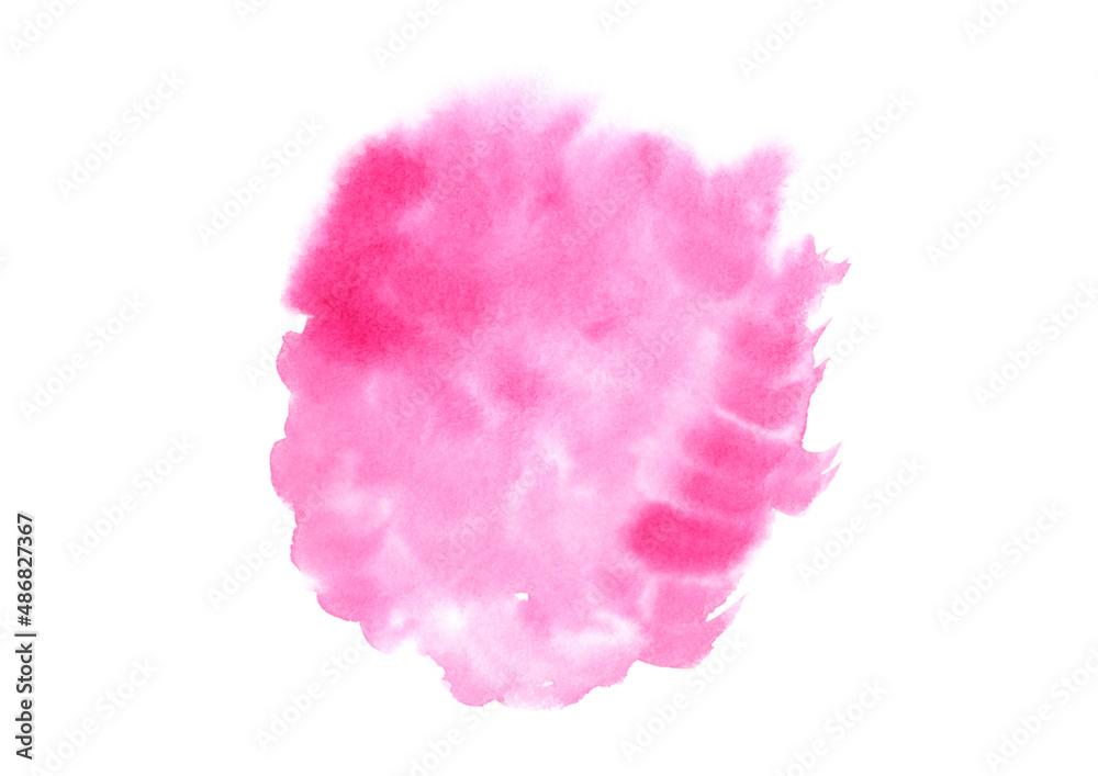 watercolor pink spot isolated on white background
