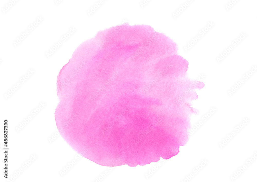 pink watercolor stain isolated on white background