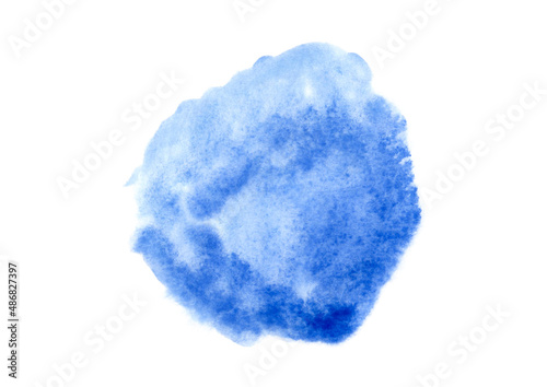 dark blue watercolor stain isolated on white background