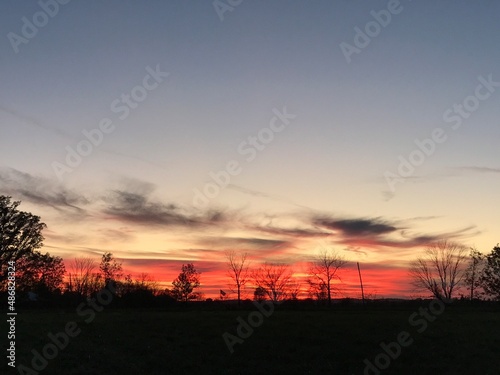 sunset over the field
