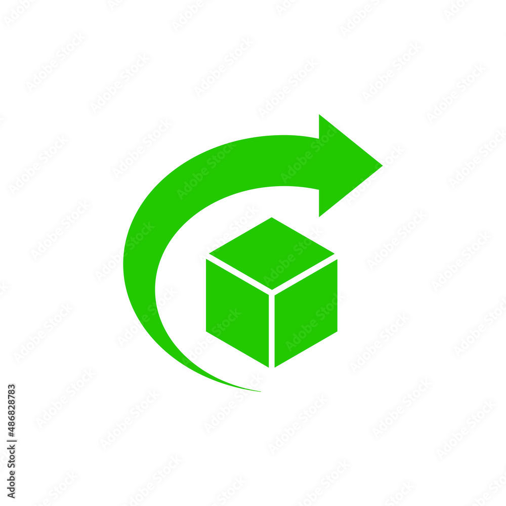 Obraz premium Easy return simple icon vector template | box, return sign 