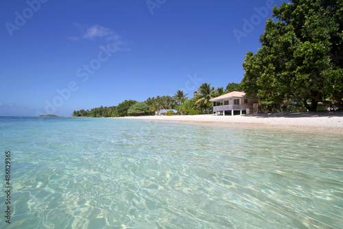 beach with a hut in Eneko Island Marshall Islands