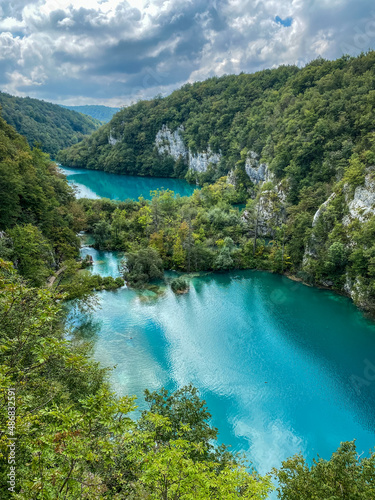 Fototapeta Naklejka Na Ścianę i Meble -  Several waterfalls of one of the most astonishing Plitvice Lakes, Croatia. A truly virgin and wonderful piece of nature.