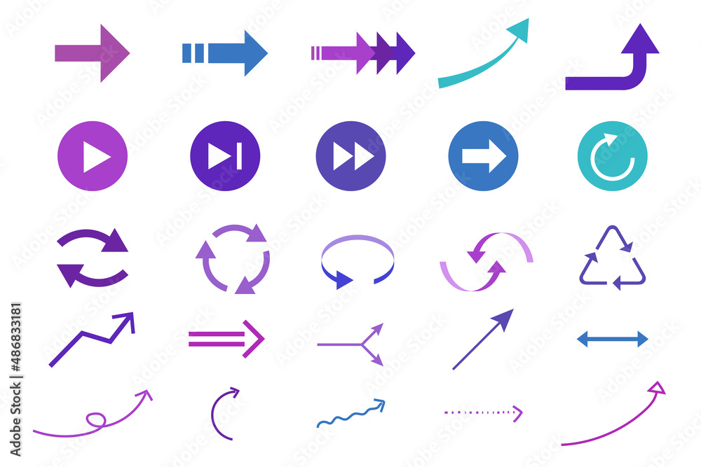 青色と紫色の矢印のアイコンセット ベクター素材 イラスト素材 Stock Vector Adobe Stock 青色と紫色の矢印のアイコンセット ベクター素材 イラスト素材 Stock Vector Adobe Stock