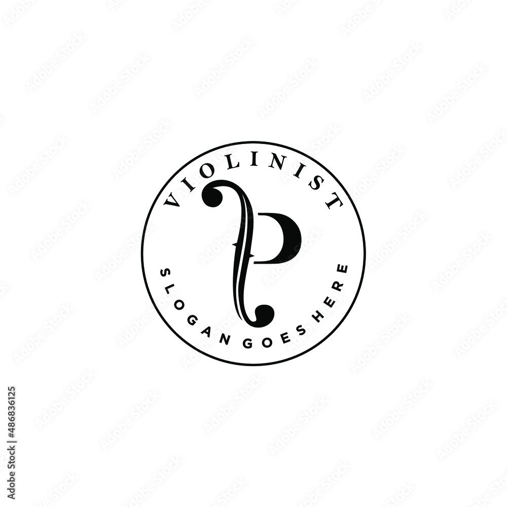 logo letter P and F-holes. violinist logo initials P. letter P logo violin character. letter P with violin hole logo letter P and F-holes. violinist logo initials P. letter P logo violin character. letter P with violin hole