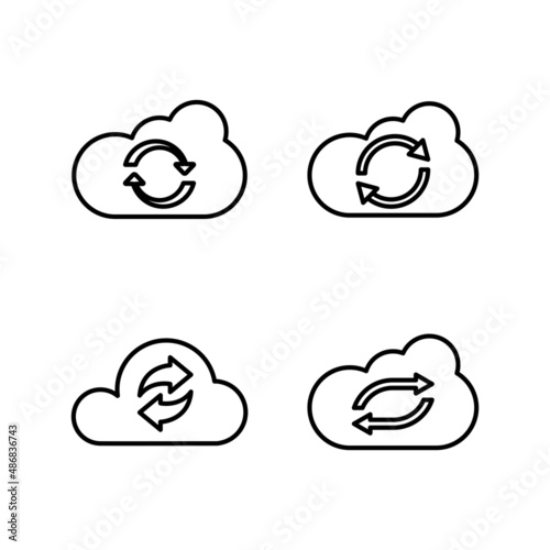 Cloud Sync Icon Design Vector Template Illustration