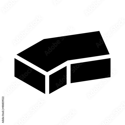 facing brick for building glyph icon vector. facing brick for building sign. isolated contour symbol black illustration