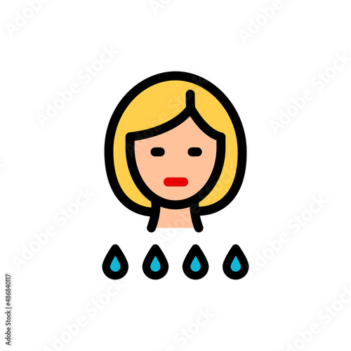 Hot flashes and sweating color icon