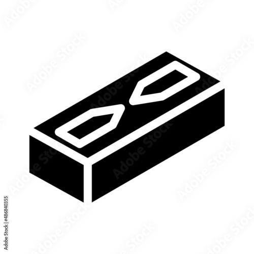 stylish facing brick glyph icon vector. stylish facing brick sign. isolated contour symbol black illustration