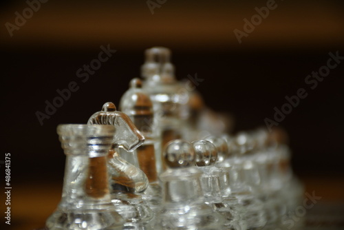 Glass chess pieces 