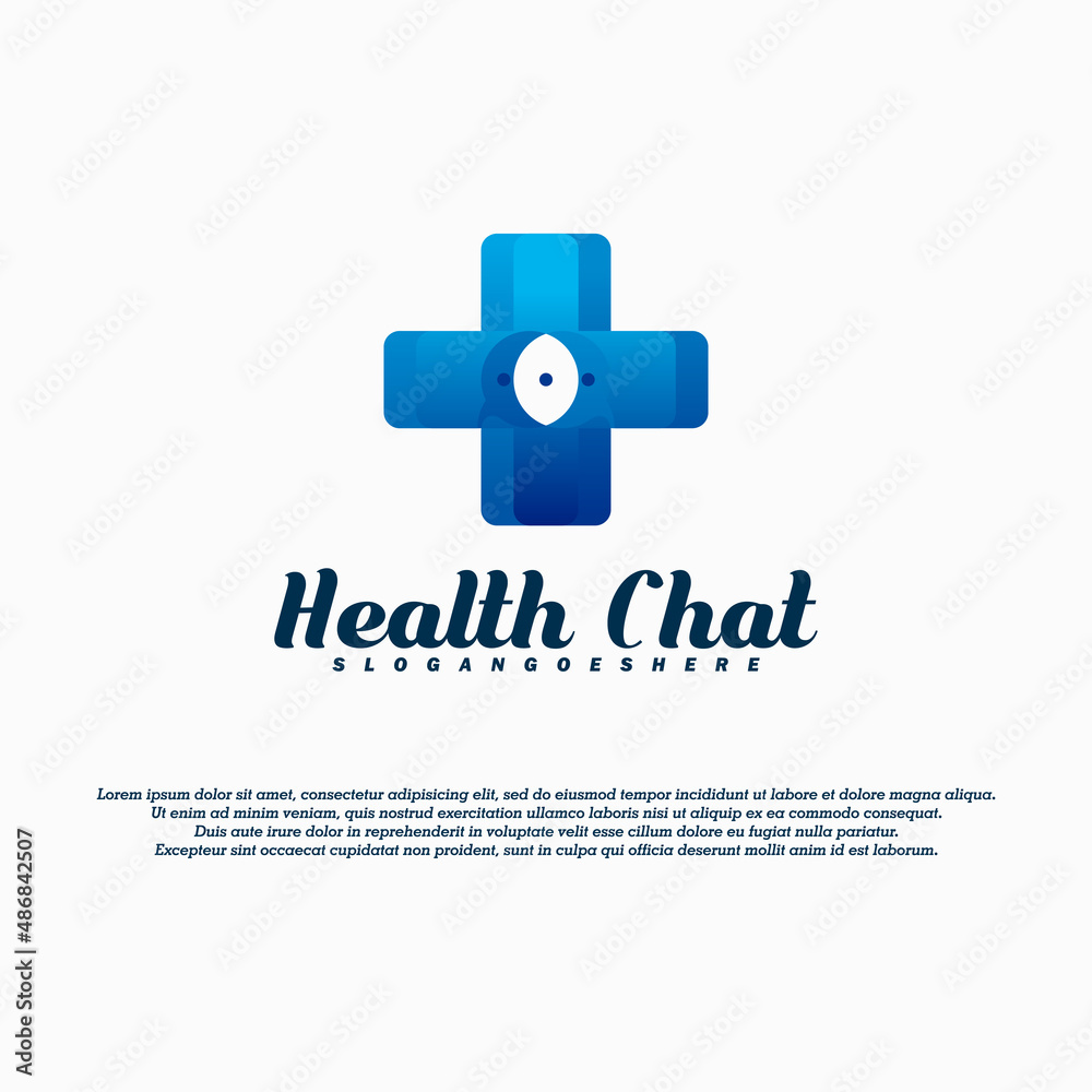 Health chat logo vector design with plus sign. Perfect to medical consultation,etc. Health chat logo vector design with plus sign. Perfect to medical consultation,etc.