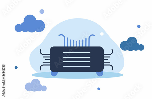 Air purifier in flat style. Appliances. Design element for banner, poster, advertising, social networks. Vector illustration in cartoon style