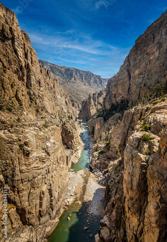 The canyon of the Shoshone river behind the Buffalo Bill dam