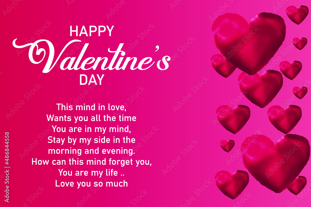 Beautiful hearts valentine's day decorative background illustration Free Vector