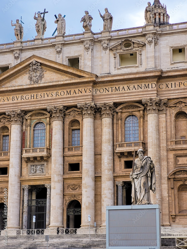 Details of the St Peter basilica in Vatican 