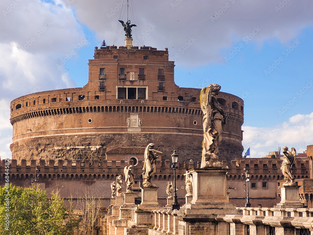 Rome Castle near River in Italy 