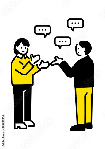 立ち話をする二人のイラスト