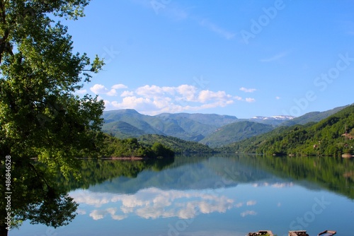 lake in the mountains with a sky