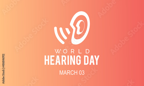 World Hearing Day. vector template design for banner, card, poster, background.