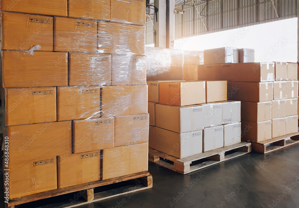 Packaging Boxes on Pallets Racks in Storage Warehouse. Supply Chain. Storehouse Shipment Goods. Distribution Warehouse Shipping Logistics.
Packaging Boxes on Pallets Racks in Storage Warehouse. Supply Chain. Storehouse Shipment Goods. Distribution Warehouse Shipping Logistics.
