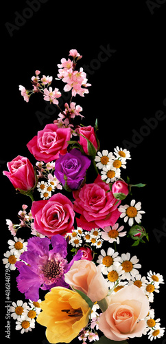 flowers borders bounquet floral design digital background photo