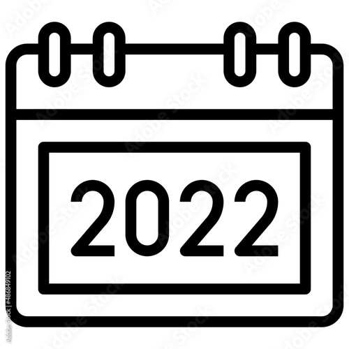 2022 line icon,linear,outline,graphic,illustration