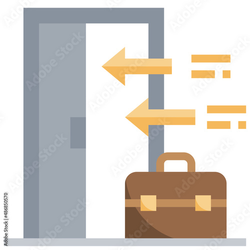 DISMISS flat icon,linear,outline,graphic,illustration