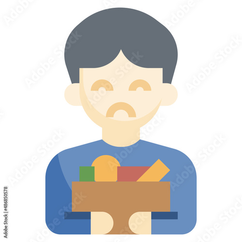 DISMISSED flat icon,linear,outline,graphic,illustration