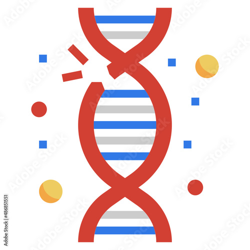 GENE MUTATION flat icon,linear,outline,graphic,illustration