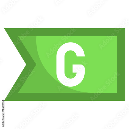 GUANINE flat icon,linear,outline,graphic,illustration