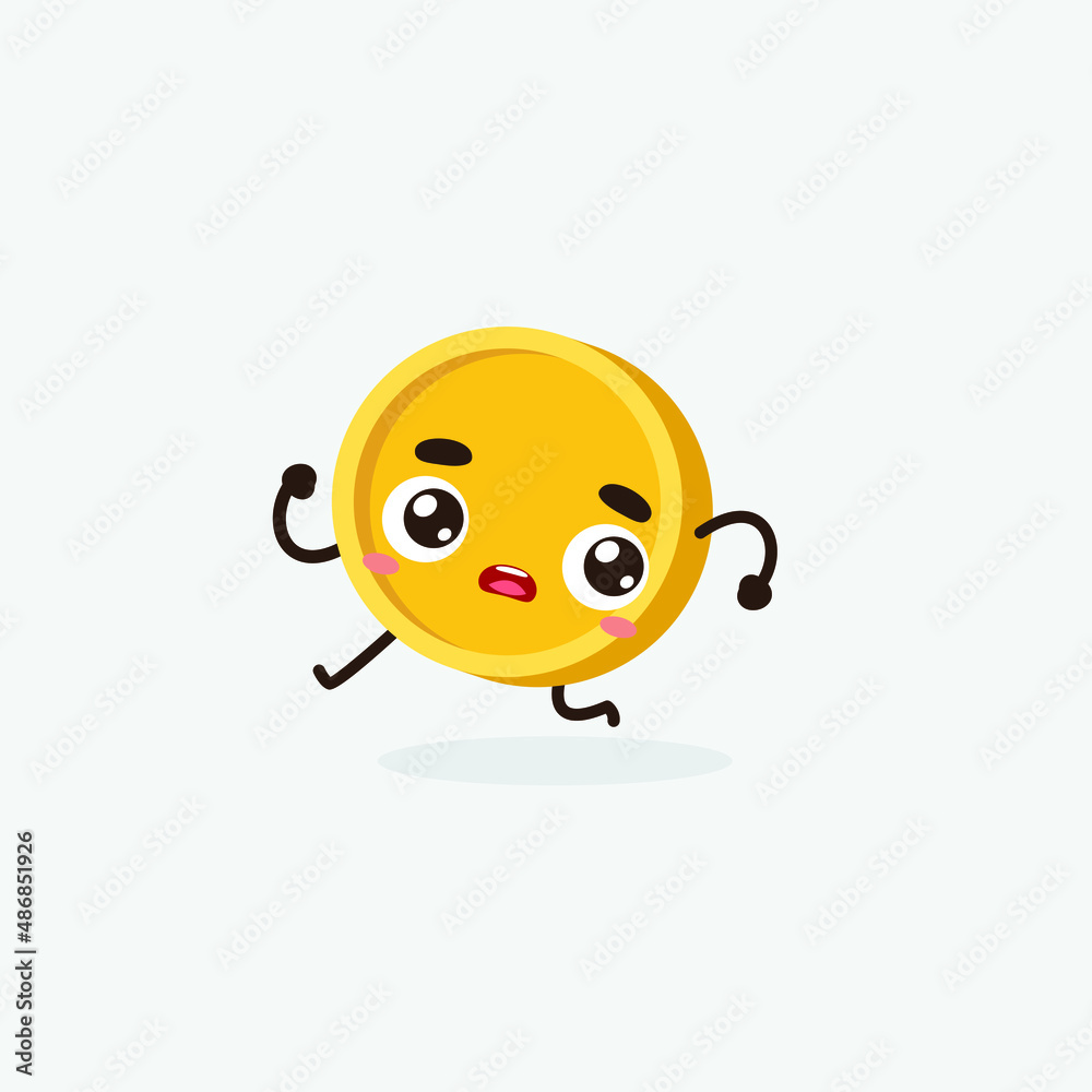 Cute coin cartoon. Coin character Cute coin cartoon. Coin character