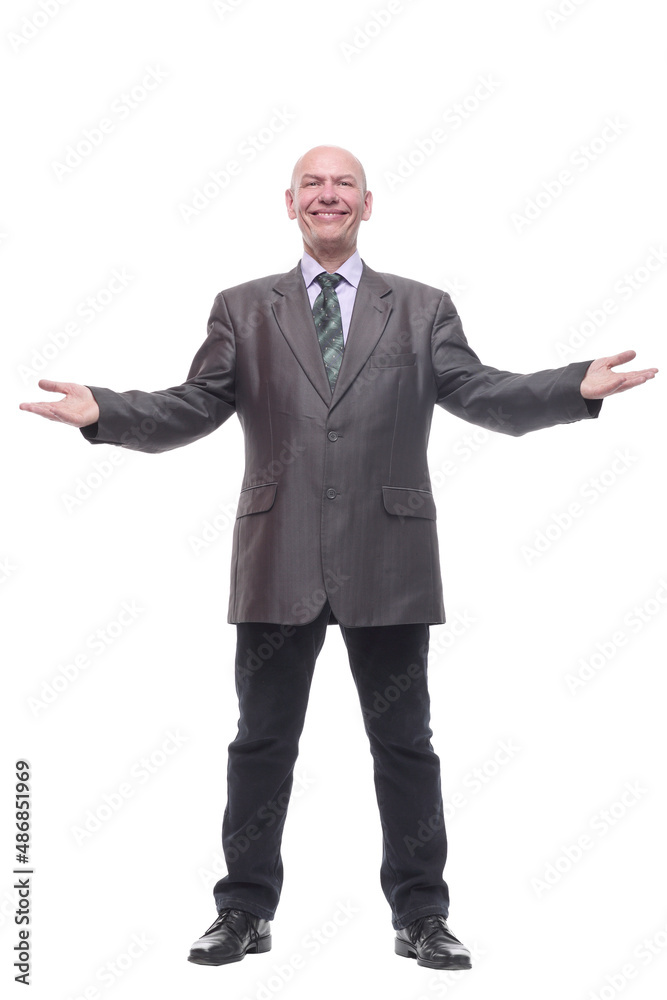 in full growth.Mature business man . isolated on a white in full growth.Mature business man . isolated on a white