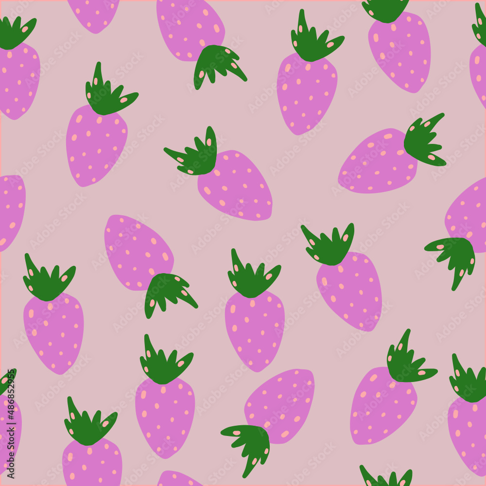 Seamless strawberry pattern with pink background,cute fruit seamless pattern. Seamless strawberry pattern with pink background,cute fruit seamless pattern.