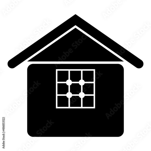 Home icon black color vector illustration image flat style
