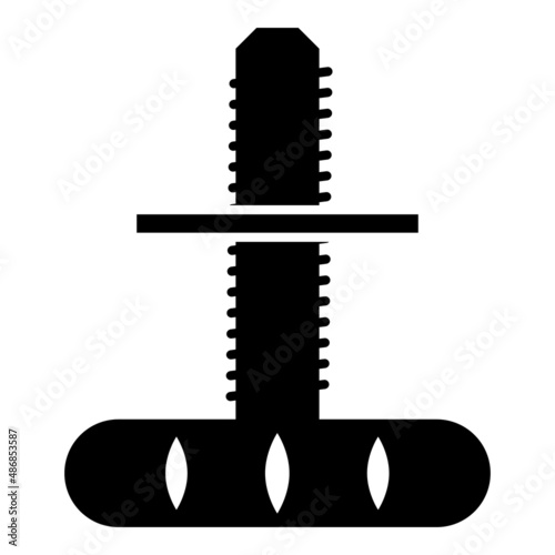 Furniture leg adjustable support icon black color vector illustration image flat style