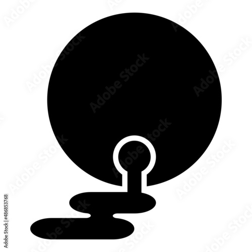Oil flowing from barrel fuel flows out Environmental pollution crude spill icon black color vector illustration image flat style