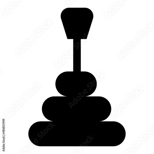 Gearbox manual shift automatic transmission icon black color vector illustration image flat style