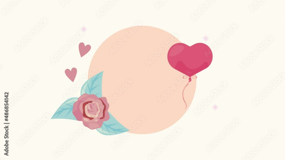 valentines day animation with hearts and rose valentines day animation with hearts and rose