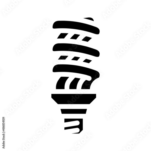 cfl light bulb glyph icon vector. cfl light bulb sign. isolated contour symbol black illustration